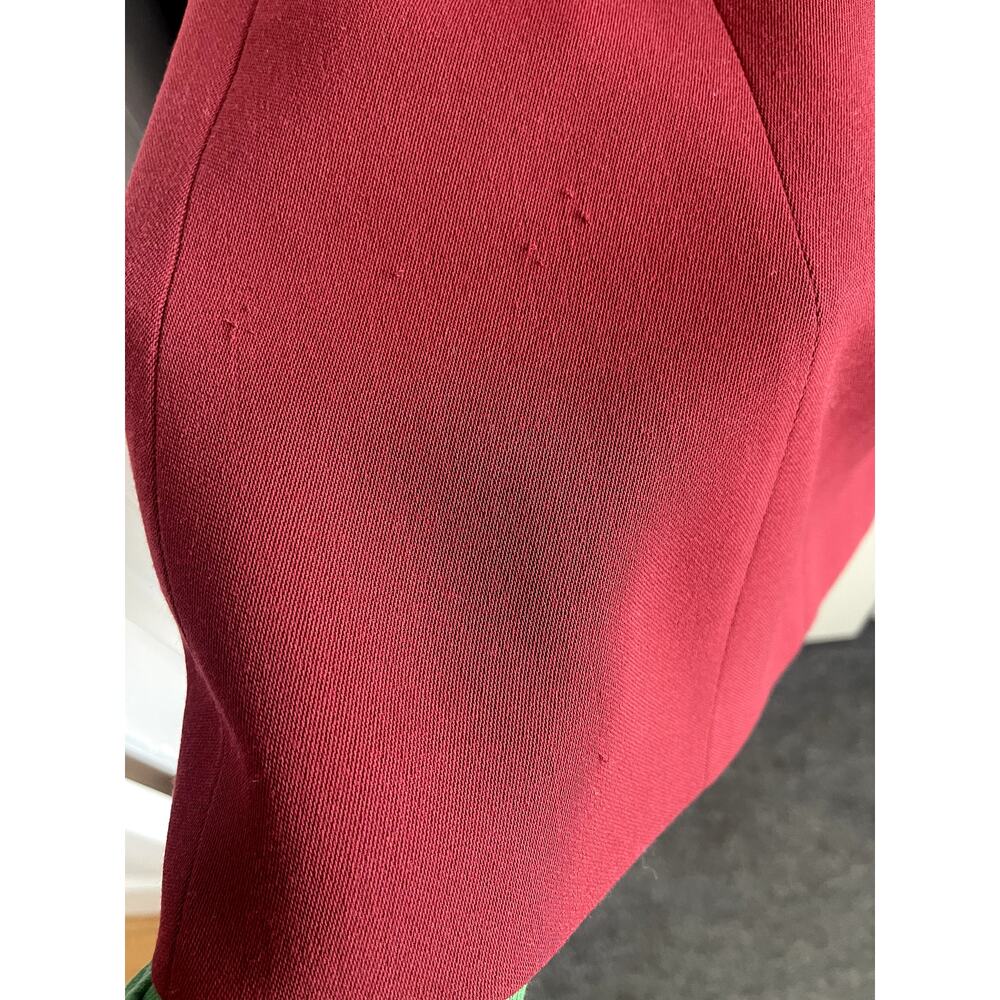 Lagerfeld Wmns Sz 38 Vintage 90s Maroon Fitted Blazer Retro Vintage Cool Work - Picture 15 of 16